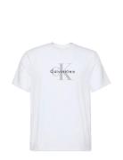Ss Hero Monologo Tee 20S Tops T-Kortærmet Skjorte White Calvin Klein J...