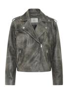 Gznaomi Vintage Jacket Noos Læderjakke Skindjakke Grey Gestuz