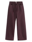 Trousers Johanna Twill Bottoms Jeans Wide Burgundy Lindex