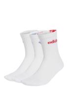 C Lin Crew 3P Sport Socks Regular Socks White Adidas Performance