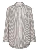 Srveronica Striped Shirt Tops Shirts Long-sleeved Black Soft Rebels