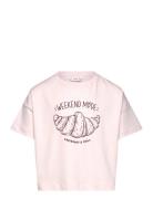 Short-Sleeved Printed T-Shirt Tops T-Kortærmet Skjorte Pink Mango