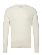 Fine Rib-Knit Cotton Sweater Tops Knitwear Round Necks White Mango