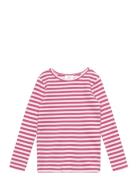 Tnmoore L_S Rib Tee Tops T-shirts Long-sleeved T-Skjorte Pink The New