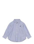 Striped Cotton Oxford Shirt Tops Shirts Long-sleeved Shirts Blue Ralph...