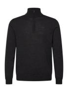 Kiyan Merino Quarter Zip Tops Knitwear Half Zip Jumpers Grey J. Lindeb...