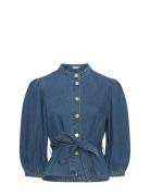 Mschrylan Elena 3/4 Shirt Tops Shirts Denim Shirts Blue MSCH Copenhage...