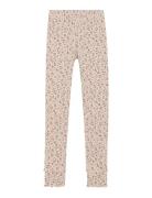Leggings Aop Rib Bottoms Leggings Pink Minymo