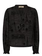 Mmtazzin Tale Light Blouse Tops Blouses Long-sleeved Black MOS MOSH
