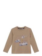 T-Shirt Ls Tops Sweatshirts & Hoodies Sweatshirts Beige Minymo