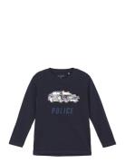 T-Shirt Ls Tops T-shirts Long-sleeved T-Skjorte Navy Minymo