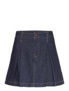 Pleated Denim Skirt Ck Classic R Skirts Short Skirts Navy Calvin Klein...