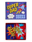 2-Pack Super Dad Socks Gift Set Underwear Socks Regular Socks Blue Hap...