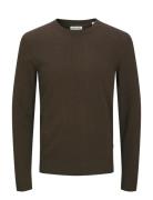 Jjeemil Knit Crew Neck Noos Tops Knitwear Round Necks Brown Jack & J S