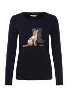 Barbour Hedley Ls T-Shirt Tops T-shirts & Tops Long-sleeved Navy Barbo...