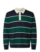 Slhtray Ls Knit Merino Relaxed Polo Tops Polos Long-sleeved Green Sele...