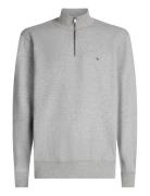 Essential Fleece 1/4 Zip Tops Knitwear Half Zip Jumpers Grey Tommy Hil...