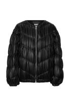 Pleated Bomber Jacket Bomberjakke Black ROTATE Birger Christensen