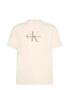 Ss Hero Monologo Tee 20S Tops T-Kortærmet Skjorte Cream Calvin Klein J...