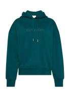 A- Logo Emb French Terry Po Hood Tops Sweatshirts & Hoodies Hoodies Gr...