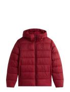 Mid Weight Hooded Jacket Foret Jakke Red Tommy Hilfiger