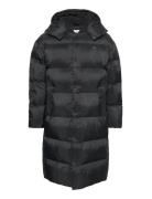 Ls Long Length Hooded Nylon Puff Foret Jakke Black Calvin Klein Jeans