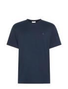 Ss Supima Chest Emb Crewneck Tee Tops T-Kortærmet Skjorte Navy Calvin ...