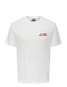 Onspepsi Life Reg Ss Lic Tee Tops T-Kortærmet Skjorte White ONLY & SON...