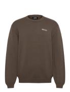 Knit Jumper Tops Knitwear Round Necks Khaki Green 7 DAYS Active