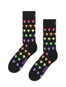 Mushroom Stripe Sock Lingerie Socks Regular Socks Black Happy Socks