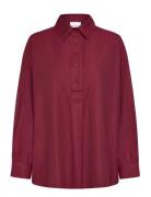 Leonie Shirt Tops Shirts Long-sleeved Burgundy Noella