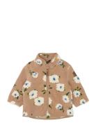 Teddy Cardigan Outerwear Fleece Outerwear Fleece Jackets Beige Mikk-li...