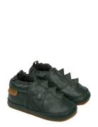 Leather Slipper Dino Slippers Hjemmesko Khaki Green Mikk-line