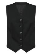 Bs Una Slim Fit Vest Blazers Sleeveless Blazers Black Bruun & Stengade