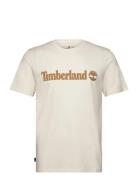 Linear Logo Short Sleeve Tee Designers T-Kortærmet Skjorte Cream Timbe...
