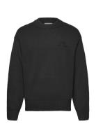 Eddy Cotton Wool Crew Neck Designers Knitwear Round Necks Black J. Lin...