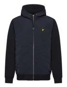 Half Raglan Hybrid Hoodie Tops Sweatshirts & Hoodies Hoodies Navy Lyle...