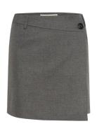 Gzpaula Melange Mw Wrap Skirt Noos Skirts Short Skirts Grey Gestuz