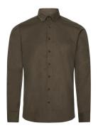 Fine Corduroy Shirt L/S Tops Shirts Casual Khaki Green Lindbergh