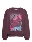 Lineup Crew Brushed Rg Tops Sweatshirts & Hoodies Sweatshirts Red Roxy