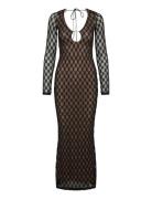 Yazmin Lace Midi Dress Knælang Kjole Black Bardot