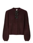 Yasbonsa Ls Knit Cardigan S. Tops Knitwear Cardigans Brown YAS