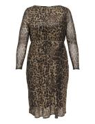 Carforest Life Ls Boatneck Blk Dress Jrs Knælang Kjole Multi/patterned...