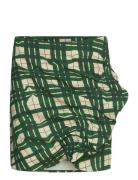 2429 Checkered Cady, Asymmetric Gat Skirts Short Skirts Green STINE GO...