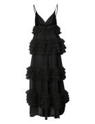 Yaslorraine Strap Maxi Tulle Dress - D2D Knælang Kjole Black YAS