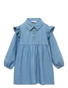 Ruffled Denim Dress Dresses & Skirts Dresses Casual Dresses Long-sleev...