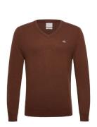Extrafine Lambswool V-Neck Tops Knitwear V-necks Brown GANT