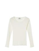 Pointella Troja Tee Ls Fav Tops T-shirts & Tops Long-sleeved White Mad...