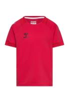 Hmllead S/S Poly Jersey Kids Tops T-Kortærmet Skjorte Red Hummel