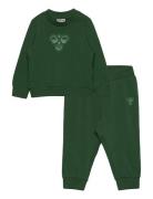 Hmlmini Jersey Crewsuit Bee Sets Tracksuits Green Hummel